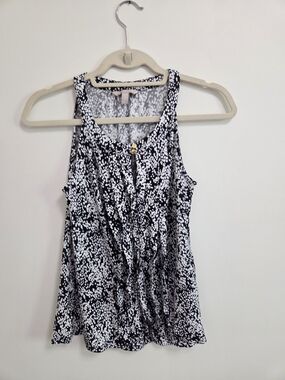 Banana Republic Black and White Dotted Sleeveless Tank